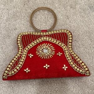 Indian Red and Gold Clutch